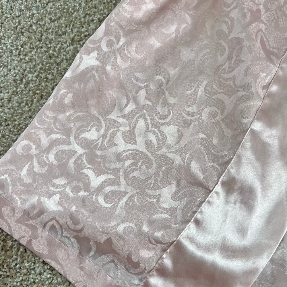 Vintage Victoria Secret Gold Label Kimono Robe Short 80s Baby Pink Satin OS - Picture 3 of 5